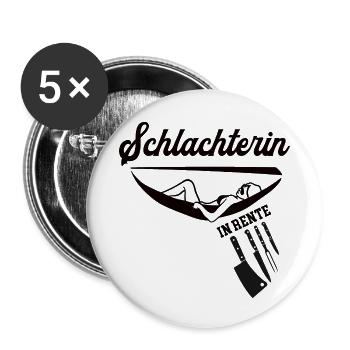 Schlachterin in Rente Rentenbeginn Schlachterei - Buttons klein 25 mm (5er Pack) - Weiß - Vorne
