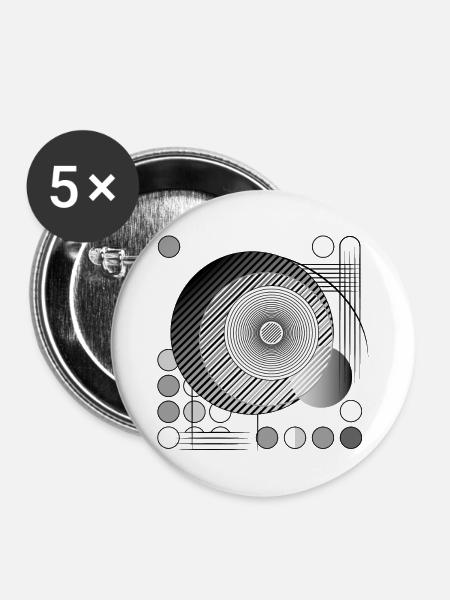 Design "Threads of Perception" - Buttons klein 25 mm (5er Pack) - Weiß