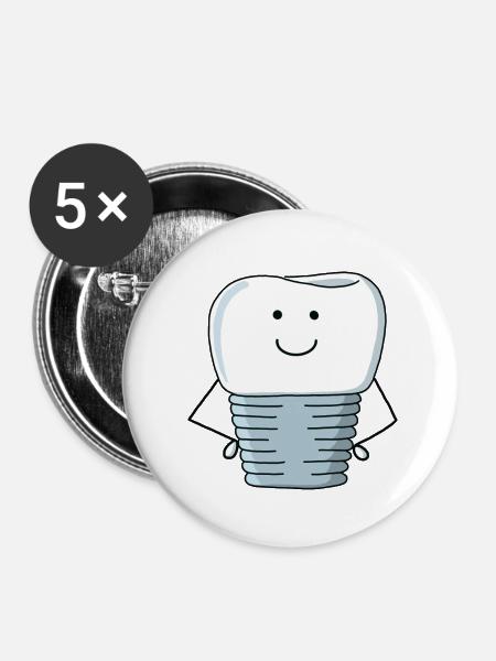 Implantatkrone - Buttons klein 25 mm (5er Pack) - Weiß