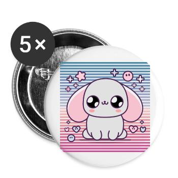 Design « Douces pattes étoilées » - Lot de 5 petits badges (25 mm) - blanc - Devant