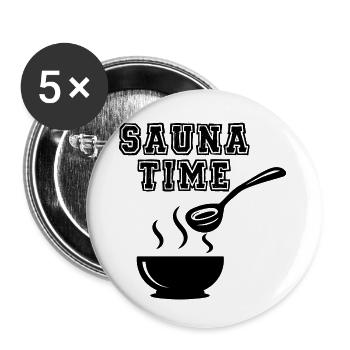 Sauna Wellness Spa - Buttons klein 25 mm (5er Pack) - Weiß - Vorne
