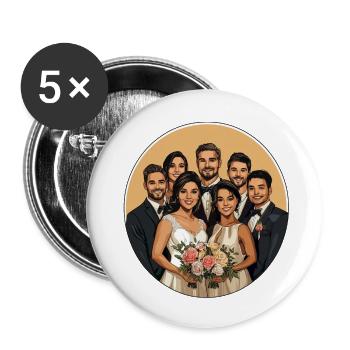 Un moment de mariage radieux et plein de bonheur - Lot de 5 petits badges (25 mm) - blanc - Devant