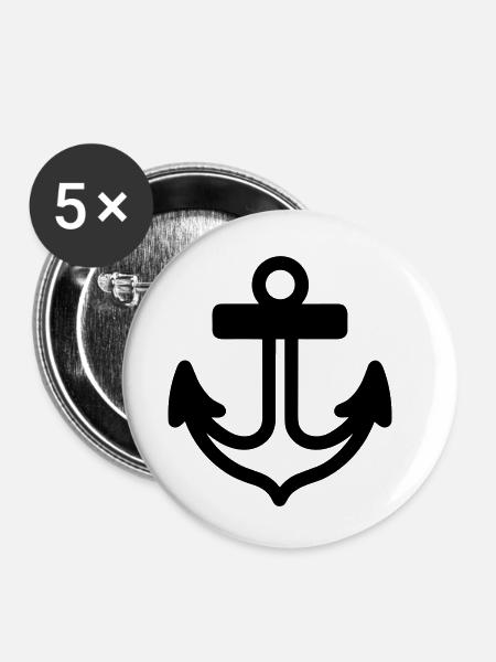 Anker - Buttons klein 25 mm (5er Pack) - Weiß