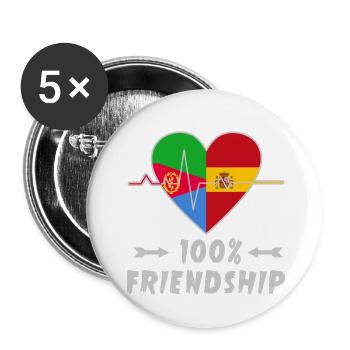 L'Érythrée et l'Espagne : amitié à 100 % - Lot de 5 petits badges (25 mm) - blanc - Devant