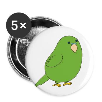 perruche ondulée - Lot de 5 petits badges (25 mm) - blanc - Devant