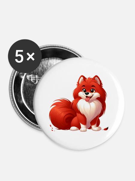Spitz 2 - Buttons klein 25 mm (5er Pack) - Weiß