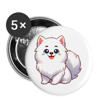 Spitz 4 - Buttons klein 25 mm (5er Pack) - Weiß - Vorne