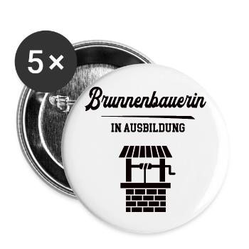 Brunnenbauerin in Ausbildung Brunnenbau Lehre - Buttons klein 25 mm (5er Pack) - Weiß - Vorne
