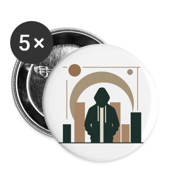 Design "Soul of the Pavement" - Buttons small 1''/25 mm (5-pack) - white - Front