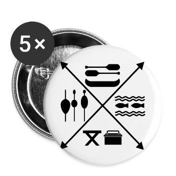 Angeln - Buttons klein 25 mm (5er Pack) - Weiß - Vorne