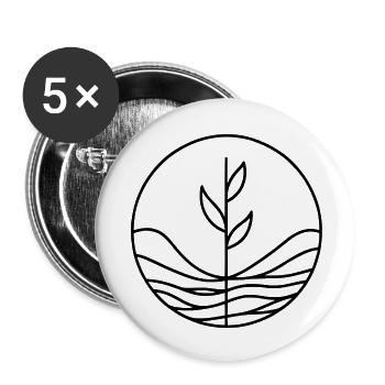 Design végétal minimaliste - Lot de 5 petits badges (25 mm) - blanc - Devant
