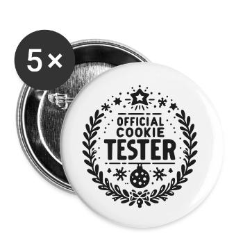 Official Cookie Tester - Buttons small 1''/25 mm (5-pack) - white - Front
