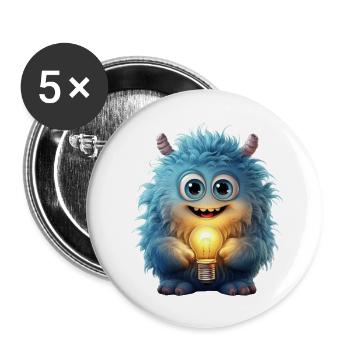 Fusselchen "Alex" - Buttons klein 25 mm (5er Pack) - Weiß - Vorne