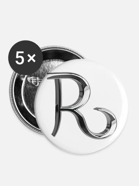 Chrome ,, Royal " Metallic - Buttons klein 25 mm (5er Pack) - Weiß