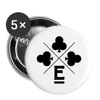 Buchstabe e Glücksklee - Buttons klein 25 mm (5er Pack) - Weiß - Vorne