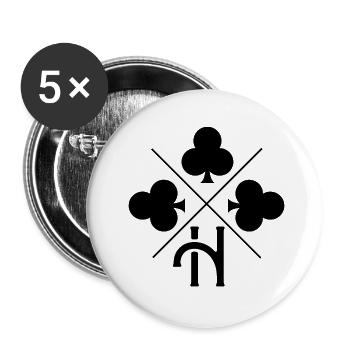 Buchstabe h Glücksklee - Buttons klein 25 mm (5er Pack) - Weiß - Vorne
