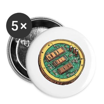 Tech core: heart of the future! - Buttons small 1''/25 mm (5-pack) - white - Front