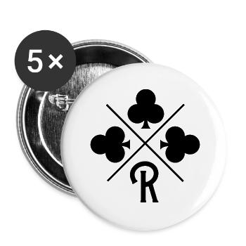Buchstabe r Glücksklee - Buttons klein 25 mm (5er Pack) - Weiß - Vorne