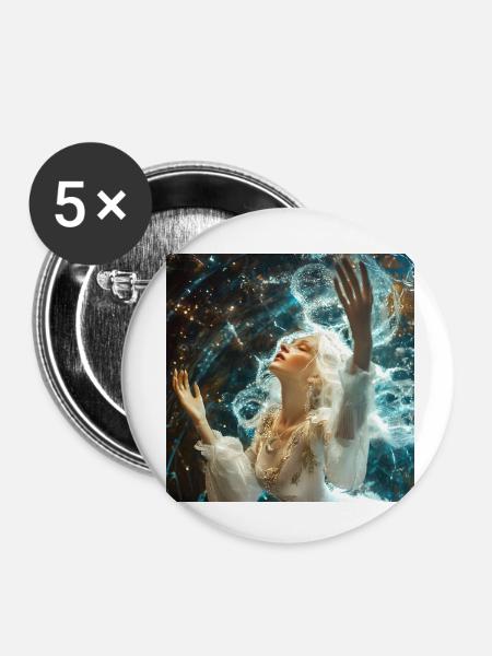 drachenqodeLULU - Buttons klein 25 mm (5er Pack) - Weiß