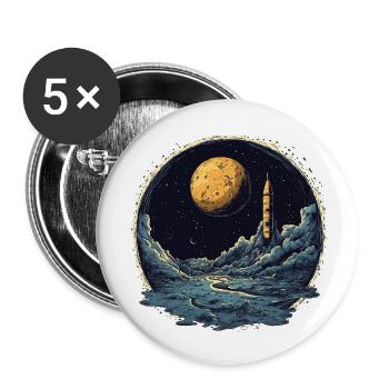 Adventure in space: Departure to new worlds! - Buttons small 1''/25 mm (5-pack) - white - Front