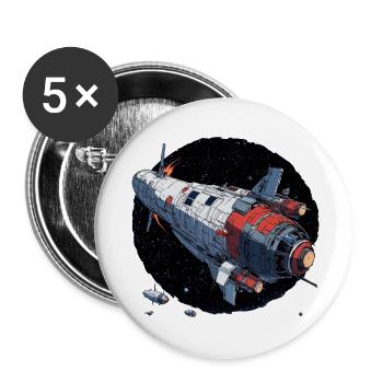 Galactic Journey: Departure into the unknown! - Buttons small 1''/25 mm (5-pack) - white - Front