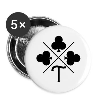 Buchstabe t Glücksklee - Buttons klein 25 mm (5er Pack) - Weiß - Vorne