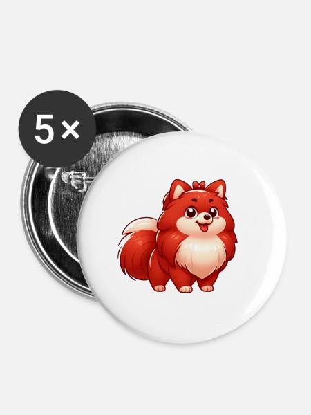 Spitz - Buttons klein 25 mm (5er Pack) - Weiß