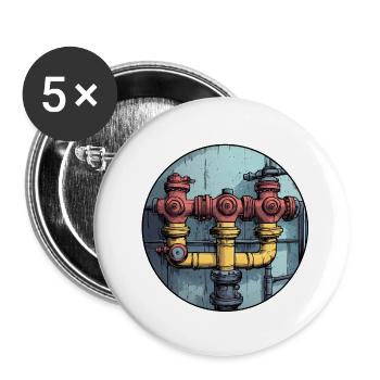 Industrial Pipe Construction - Buttons small 1''/25 mm (5-pack) - white - Front