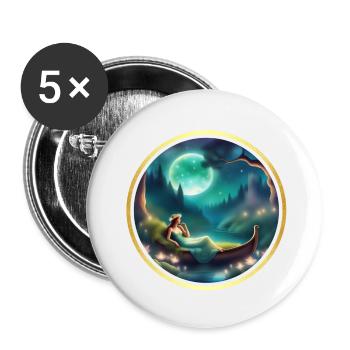 Dream of a Night in Autumn - Buttons small 1''/25 mm (5-pack) - white - Front