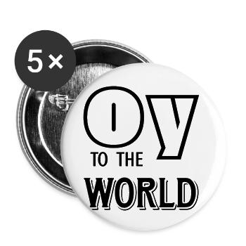 Oy To The World - Buttons small 1''/25 mm (5-pack) - white - Front