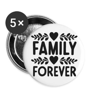 Family Forever - Buttons small 1''/25 mm (5-pack) - white - Front