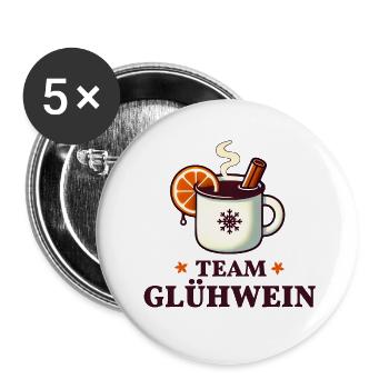 Team Glühwein - Buttons klein 25 mm (5er Pack) - Weiß - Vorne