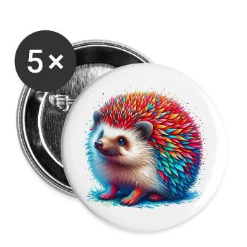 Igel - Buttons klein 25 mm (5er Pack) - Weiß - Vorne