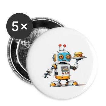 KI-Lunch-Berater - Buttons klein 25 mm (5er Pack) - Weiß - Vorne