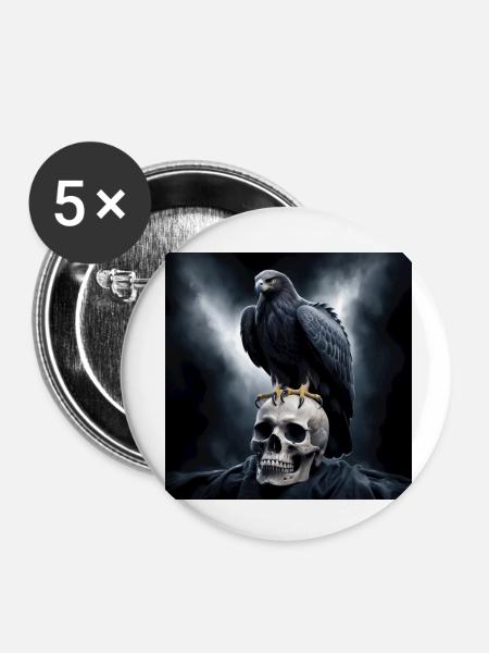 Eagle 1 - Buttons klein 25 mm (5er Pack) - Weiß