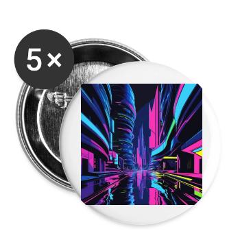 Future City 1 - Buttons klein 25 mm (5er Pack) - Weiß - Vorne