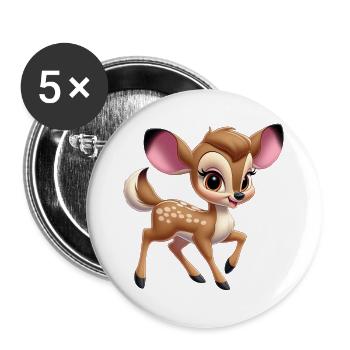 Cute Little Fawn 2 - Buttons small 1''/25 mm (5-pack) - white - Front