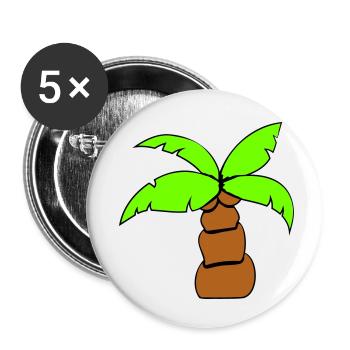 Palme Insel Baum Strand Urlaub Kokosnuss Meer Cool - Lot de 5 petits badges (25 mm) - blanc - Devant