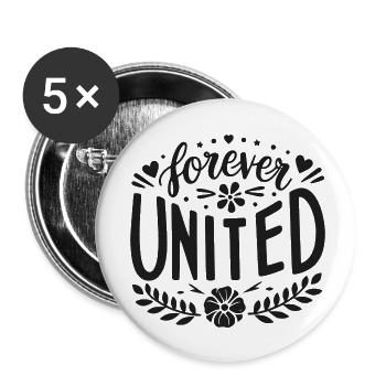 Für immer vereint - Buttons klein 25 mm (5er Pack) - Weiß - Vorne