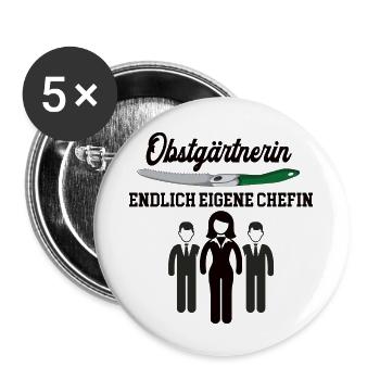Obstgärtnerin Chefin Selbstständigkeit Gärtnerei - Buttons klein 25 mm (5er Pack) - Weiß - Vorne