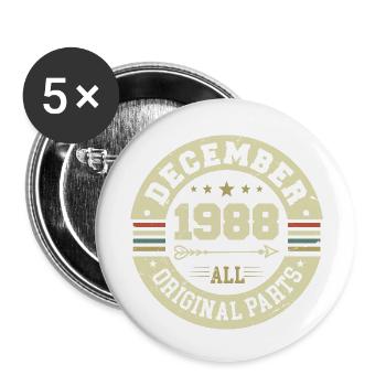 Legends Birthday December 1988 Born Gift - Buttons small 1''/25 mm (5-pack) - white - Front