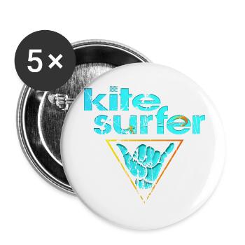 Kitesurfers - Buttons small 1''/25 mm (5-pack) - white - Front