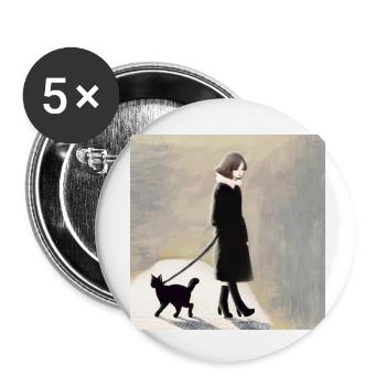 Amitié - Lot de 5 petits badges (25 mm) - blanc - Devant