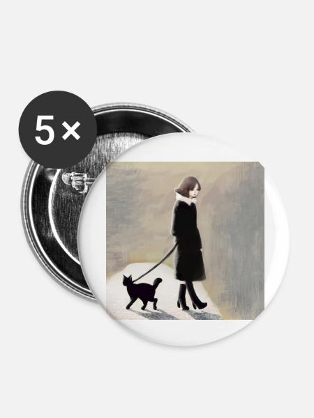 Freundschaft - Buttons klein 25 mm (5er Pack) - Weiß