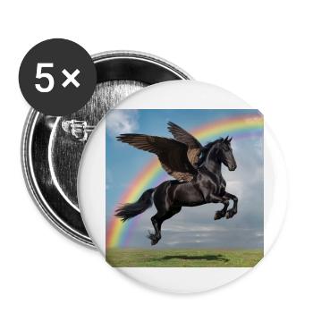Rainbow Pegasus - Buttons small 1''/25 mm (5-pack) - white - Front
