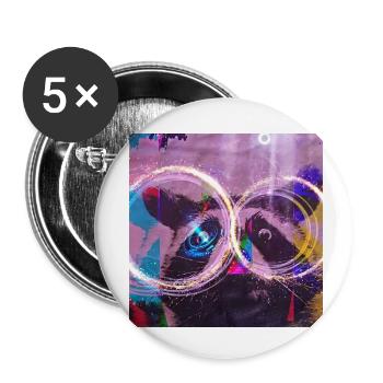 raccoon and colors 1.0 - Buttons klein 25 mm (5er Pack) - Weiß - Vorne