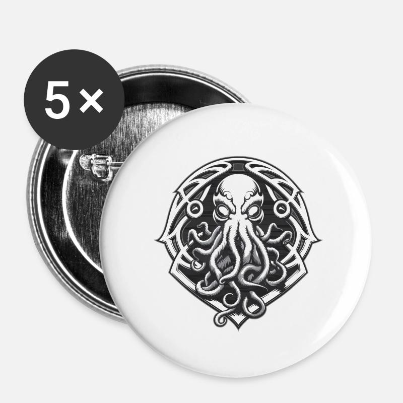 cthulhu logo - Buttons klein 25 mm (5er Pack) - Weiß