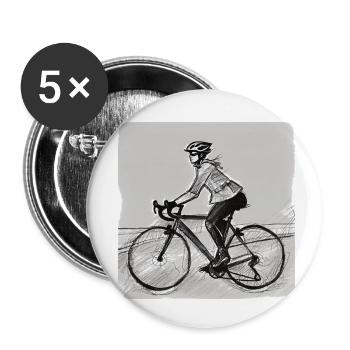 Cycling through the world - Buttons small 1''/25 mm (5-pack) - white - Front