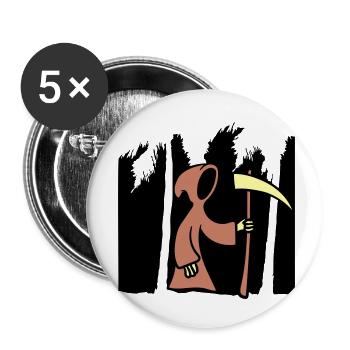 Dead Grim Reaper Scythe Death Cowl Cartoon Funny Cool - Buttons small 1''/25 mm (5-pack) - white - Front