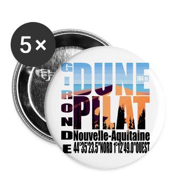 LA DUNE DE PILAT GIRONDE NOUVELLE AQUITAINE - Lot de 5 petits badges (25 mm) - blanc - Devant